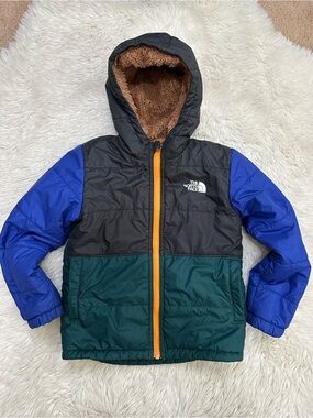 The North Face Reversible Colorblock Hooded Puffer Jacket